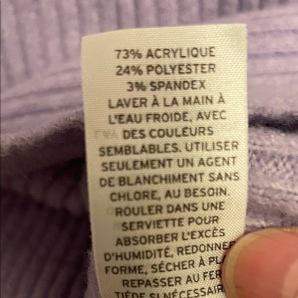 Open Edit Lavender Ribbed Sweater Size Small - Picture 6 of 9